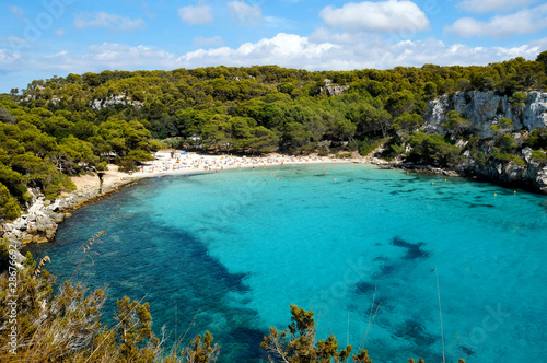 view of Macarella beach in Menorca, Balearic Islands, Spain photo