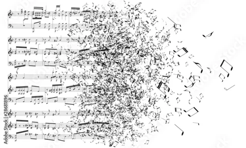 Obraz music notes dancing away