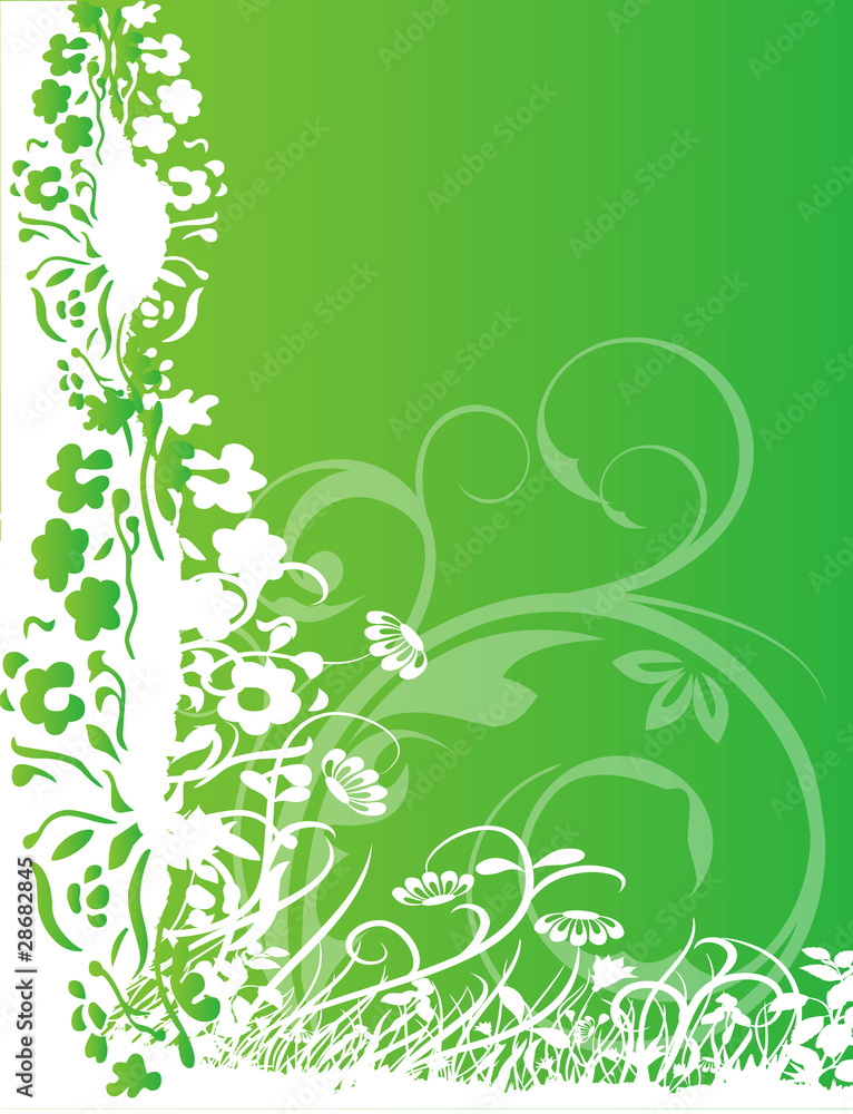 abstract flower Illustration vector spring summer green abstract flower Illustration vector spring summer green
