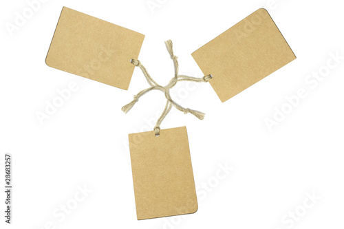 Three brown tags