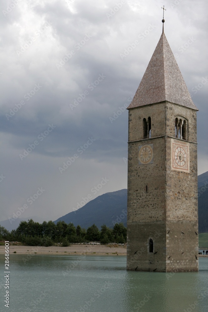 Fototapeta premium campanile di Curon- Passo Resia
