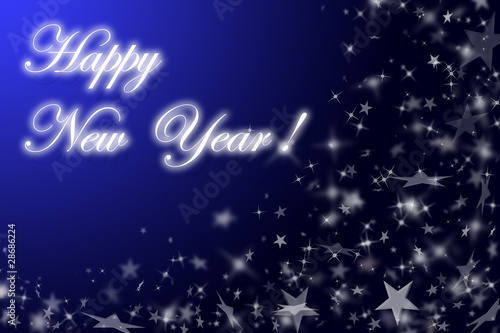Dark blue background with stars.