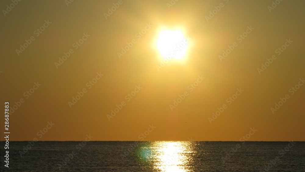 Rising on the sea, a boat moves on water Rising on the sea, a boat moves on water