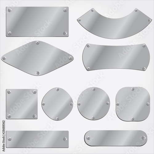 vector metal plates set,  fully editable