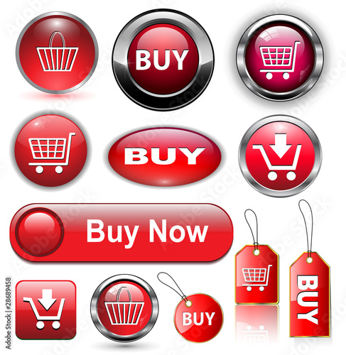 Buy buttons, icons set.