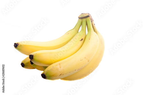 Yellow Bananas on a White Background