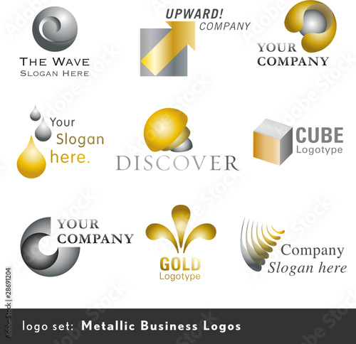 9 metallic business logos