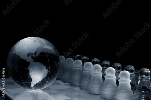 glass globe and chess