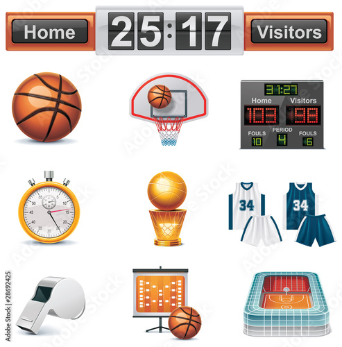 Vector basketball icon set