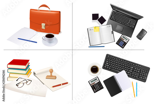 Business and office supplies. Vector.