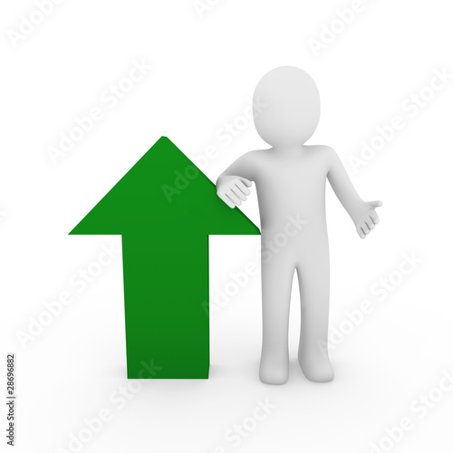 3d human arrow success gree...