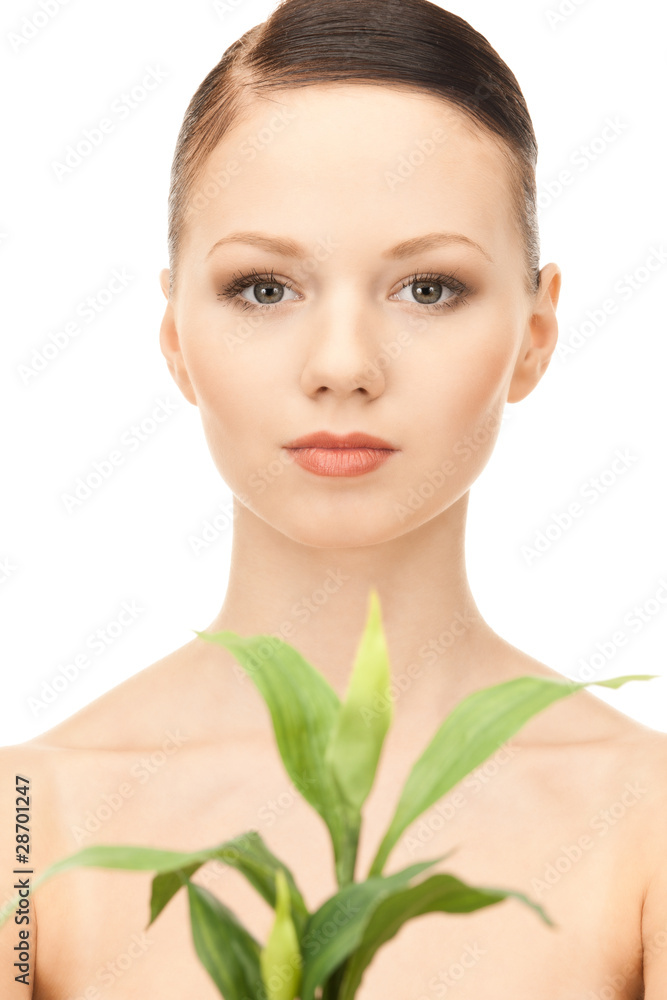 woman with sprout woman with sprout
