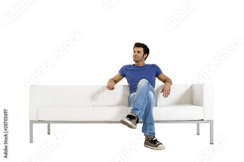 Schilderij op canvas man on the sofa