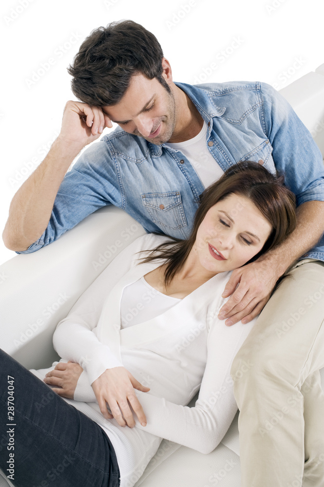 couple on the couch pampering couple on the couch pampering