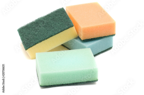 group of multi-colored sponges