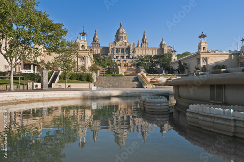 MNAC Museum located at Montjuic area in Barcelona, Spain