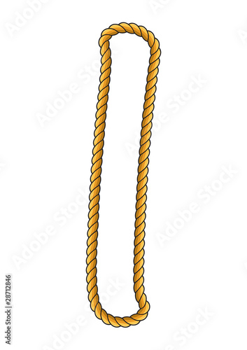 Navy Sailor-Style Isolated Rope Alphabet Letter I