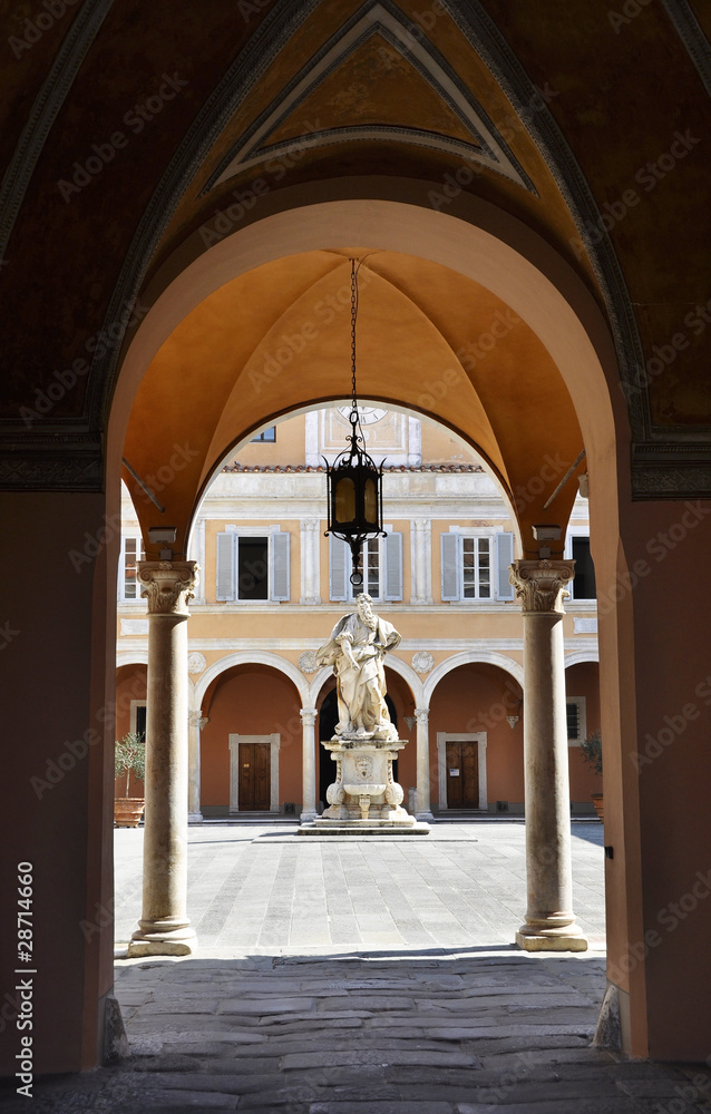 Statue in a courtyard