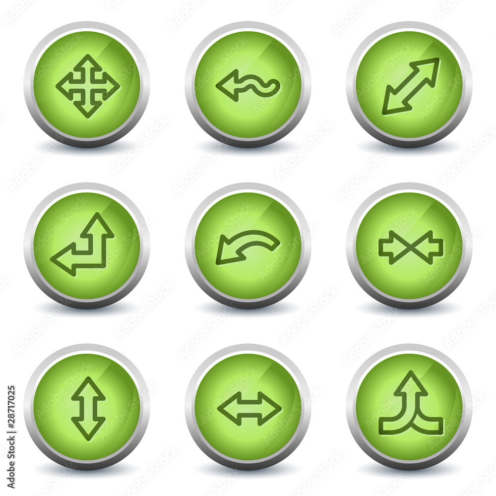 Arrows web icons set 2, green glossy set Arrows web icons set 2, green glossy set
