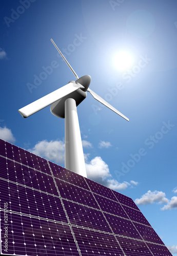 Solar energy panel and wind power plant