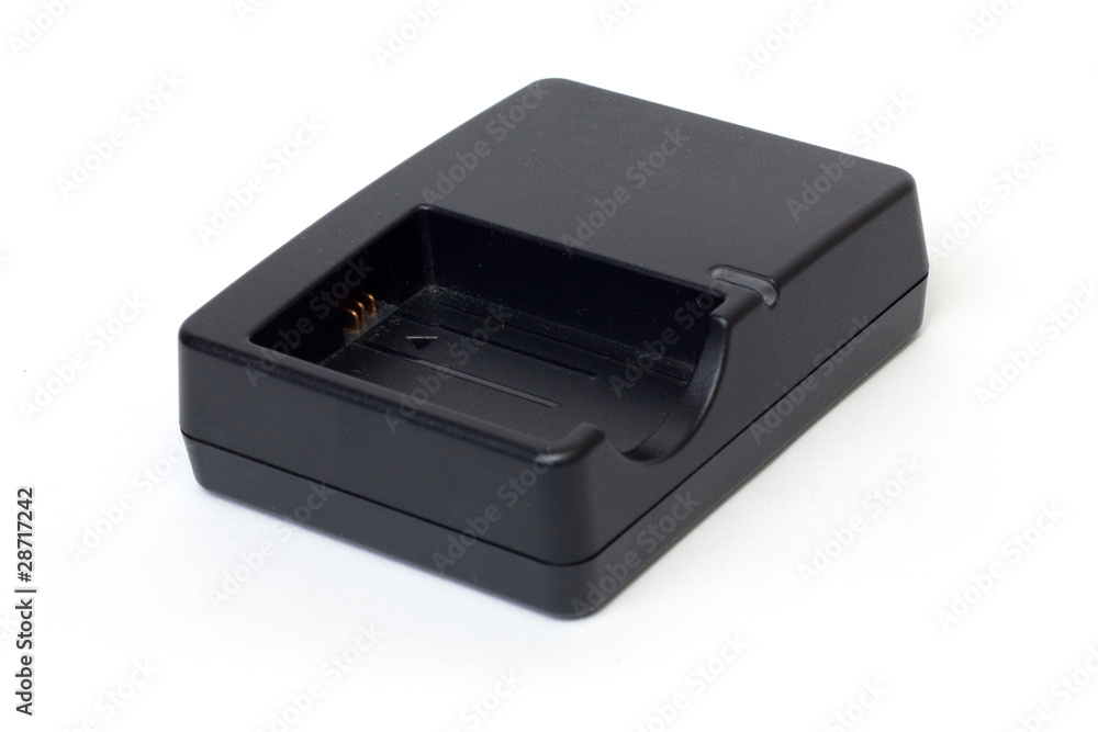 Black charger on white isolated background. Black charger on white isolated background.