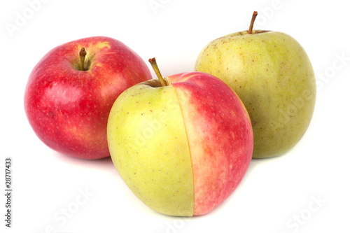 Ripe apples isolated on white background.