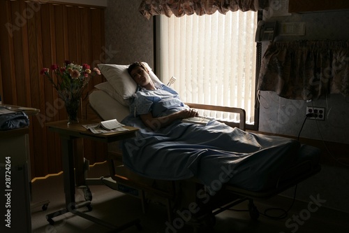 Fototapeta Man In A Hospital Bed