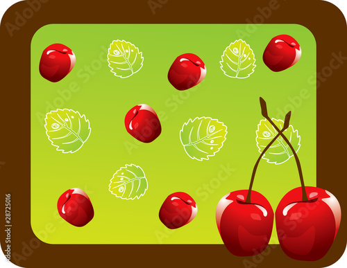Fototapeta Naklejka Na Ścianę i Meble -  abstract fruit Illustration vector cherry spring summer