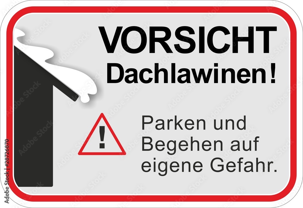 Schild 'Vorsicht Dachlawinen' – 15x10 Cm, Aluverbund, UV-beständig