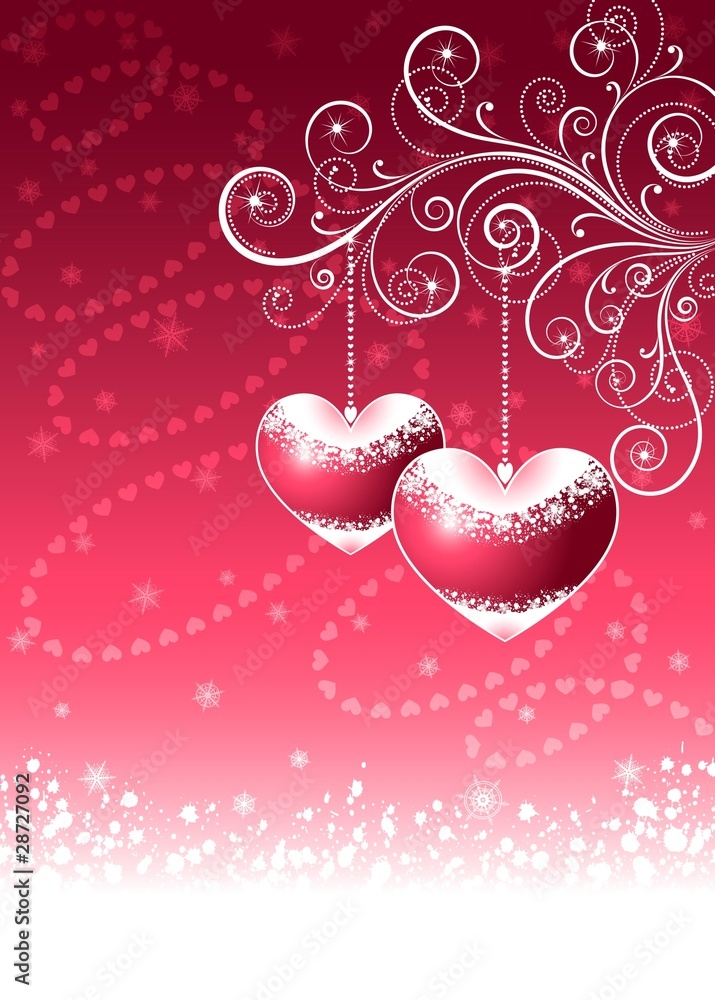 Naklejka premium Two Hearts