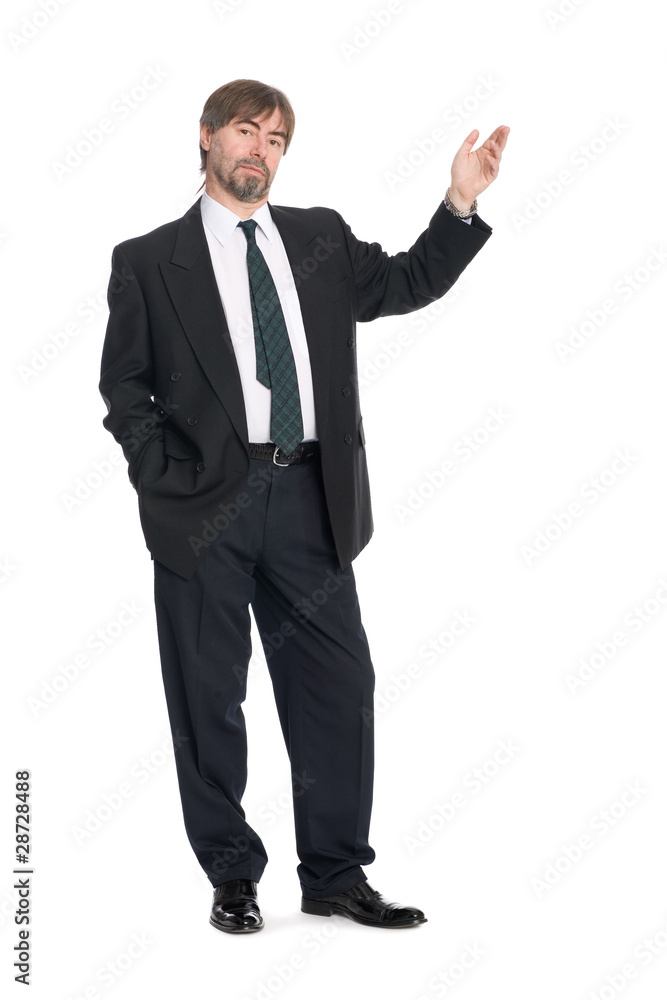 Businessman presenting something Businessman presenting something