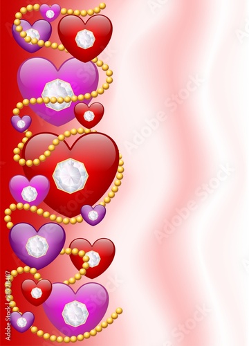 Cuori di Diamanti-Diamond Hearts Background-Vector