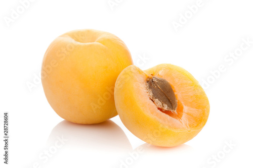 Apricot on white background