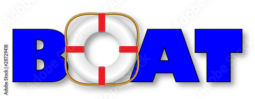 Boat Rental Logotype with Life Buoy