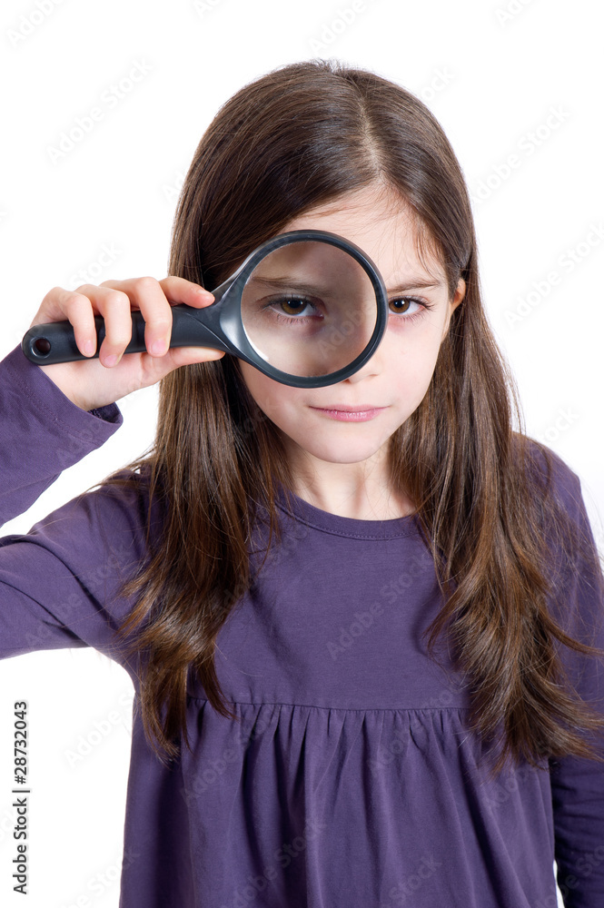 Girl holding magnifying glass-ragazza con lente Girl holding magnifying glass-ragazza con lente