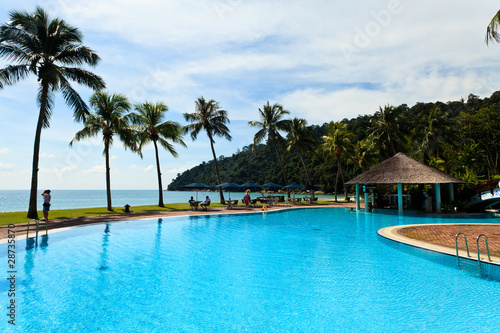 Resort near the beach on a tropical island © pwollinga