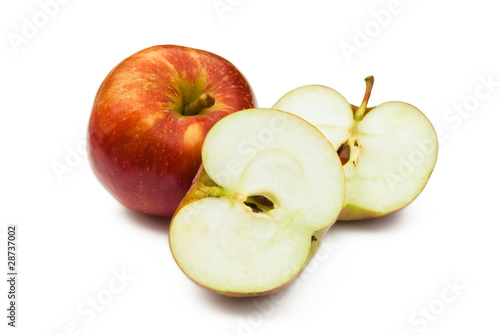 whole and cut apples