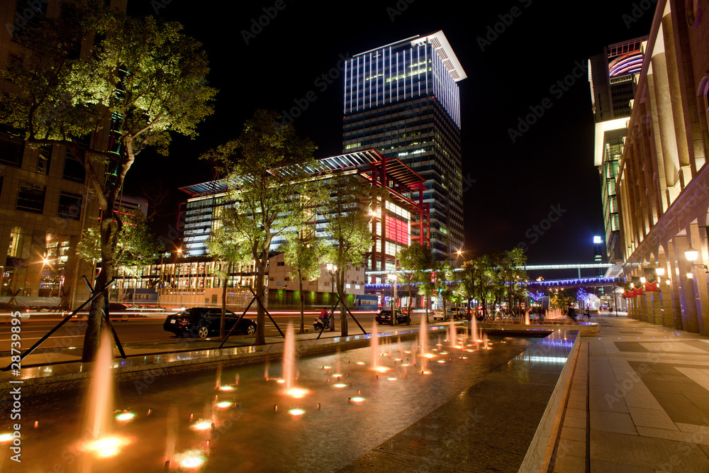 Fototapeta premium Night scenes of the Taipei city