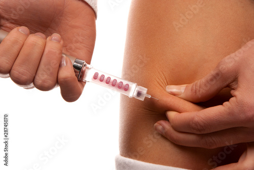 Subcutaneous syringe needle insulin injection shot