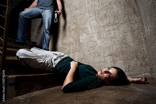 Принти на полотні Violence against woman, domestic abuse concept