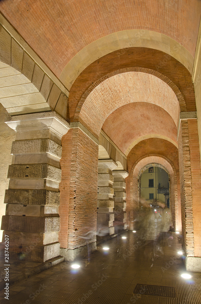 Architectural Detail of Lucca at Night