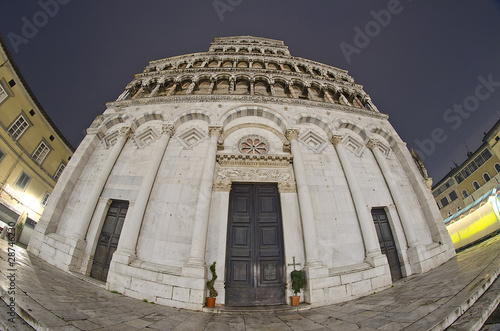 Architectural Detail of Lucca at Night