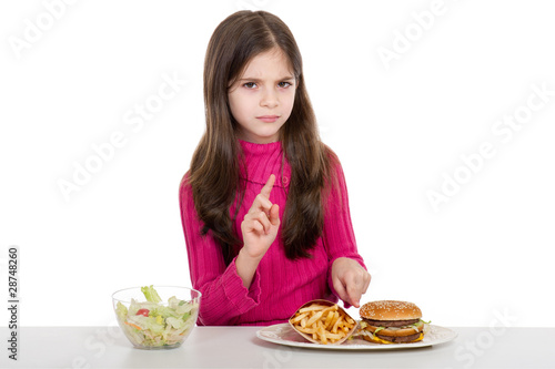 advice little girl for unhealthy food