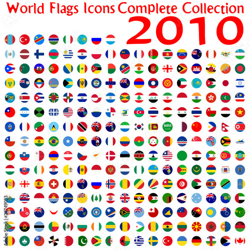world flags icons collection