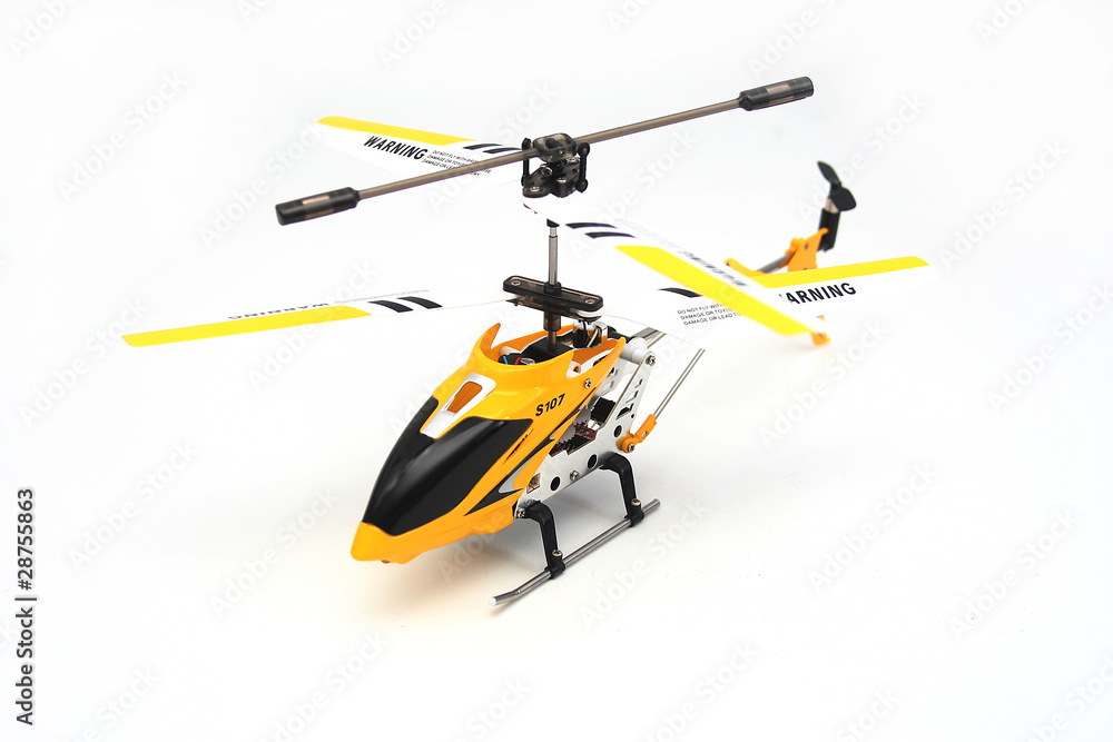 Isolated Yellow Remote Controlled Helicopter Isolated Yellow Remote Controlled Helicopter