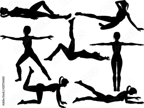 aerobics silhouettes
