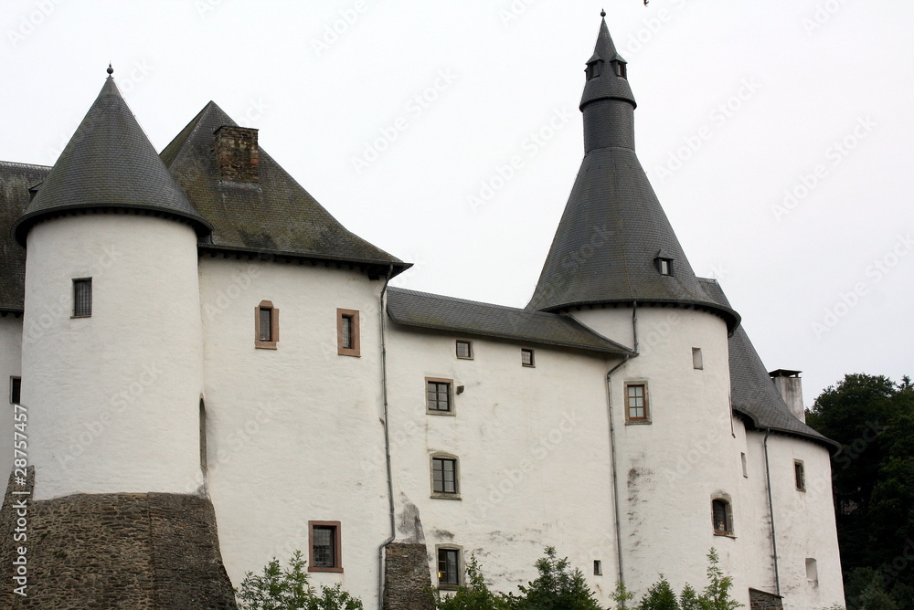 White castle from the 12th century in Clervaux in Luxembourg