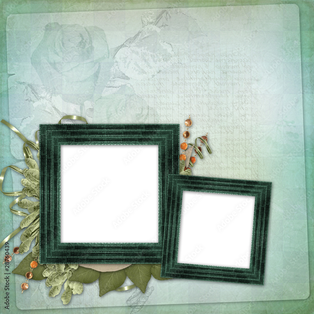Abstract  floral background with bunch of flower and frame