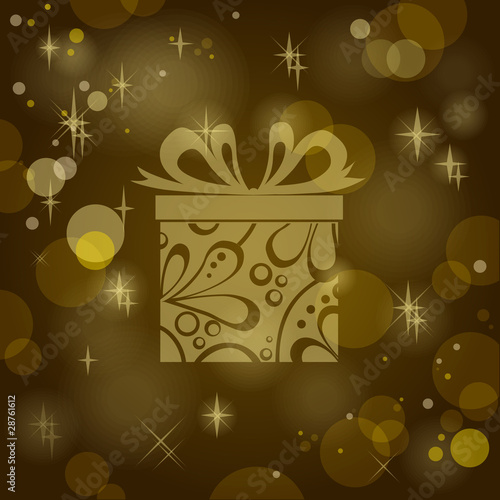 Gift on sparkling background