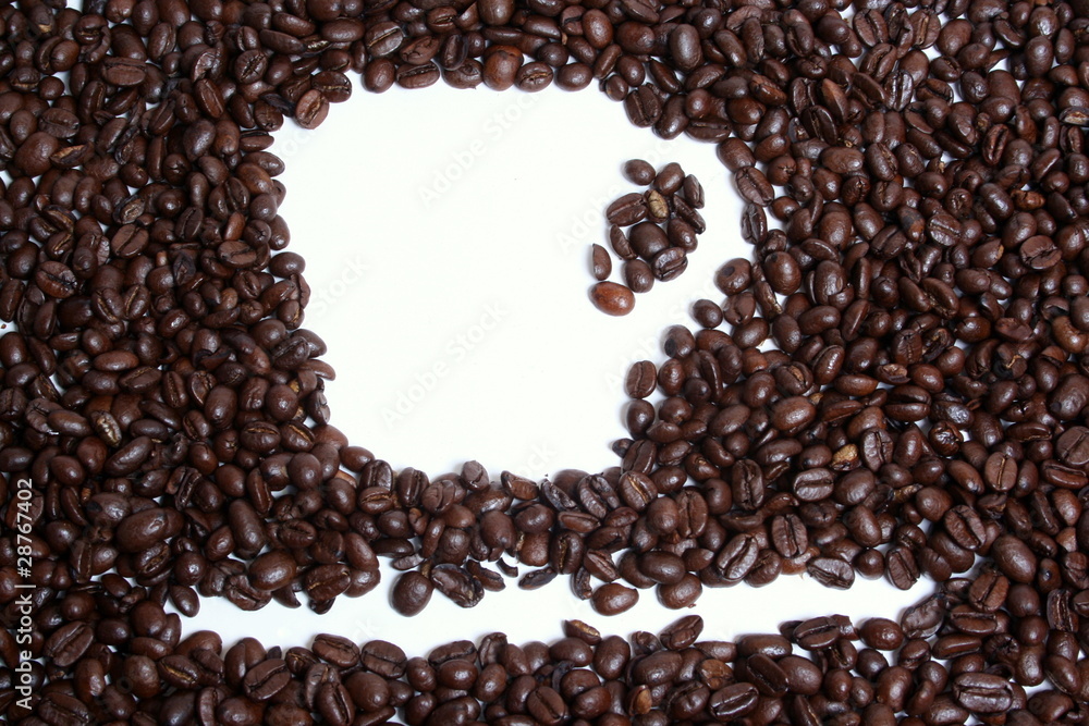 Kaffeetasse aud Kaffeebohnen Kaffeetasse aud Kaffeebohnen